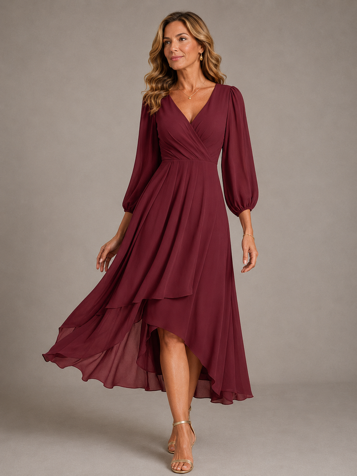 Edith | V-Neck Long Sleeve Maxi Dress