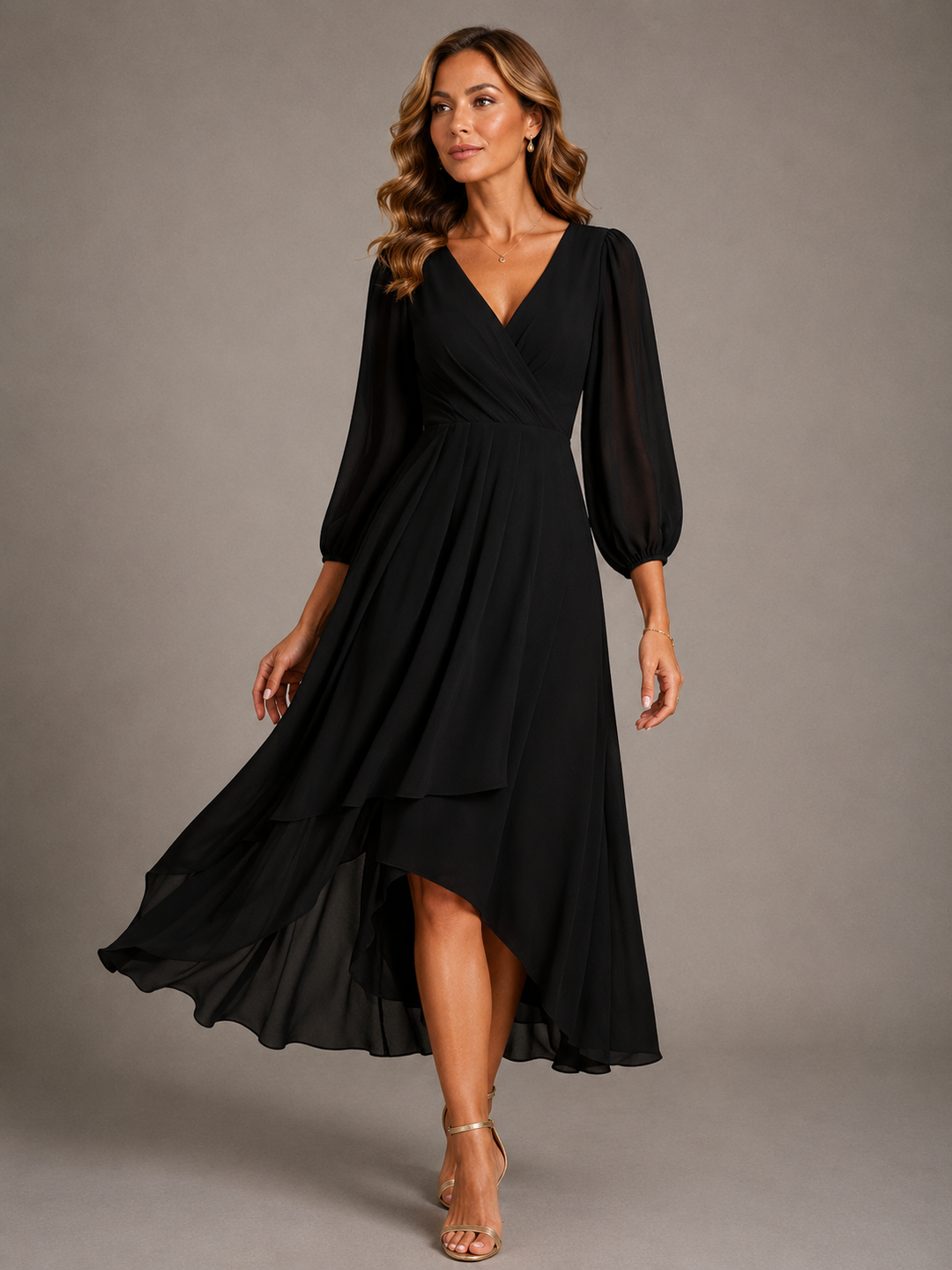 Edith | V-Neck Long Sleeve Maxi Dress