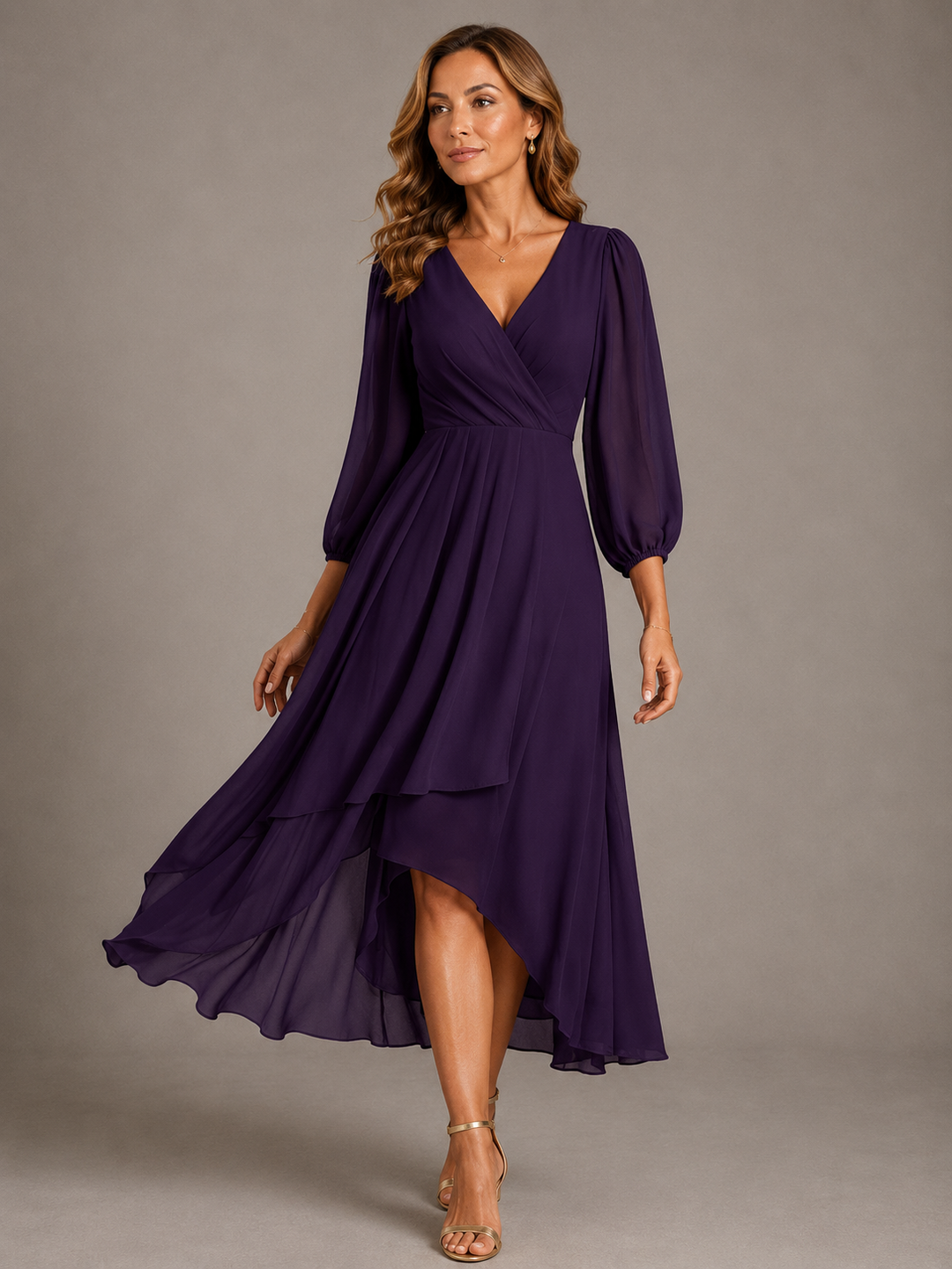 Edith | V-Neck Long Sleeve Maxi Dress