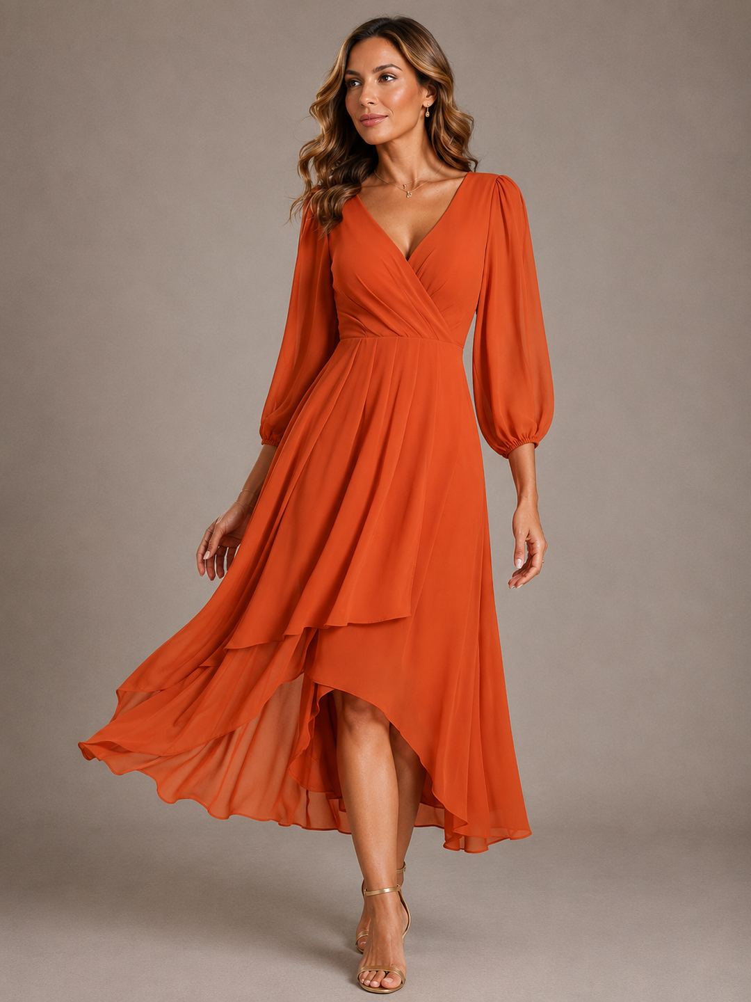 Edith | V-Neck Long Sleeve Maxi Dress