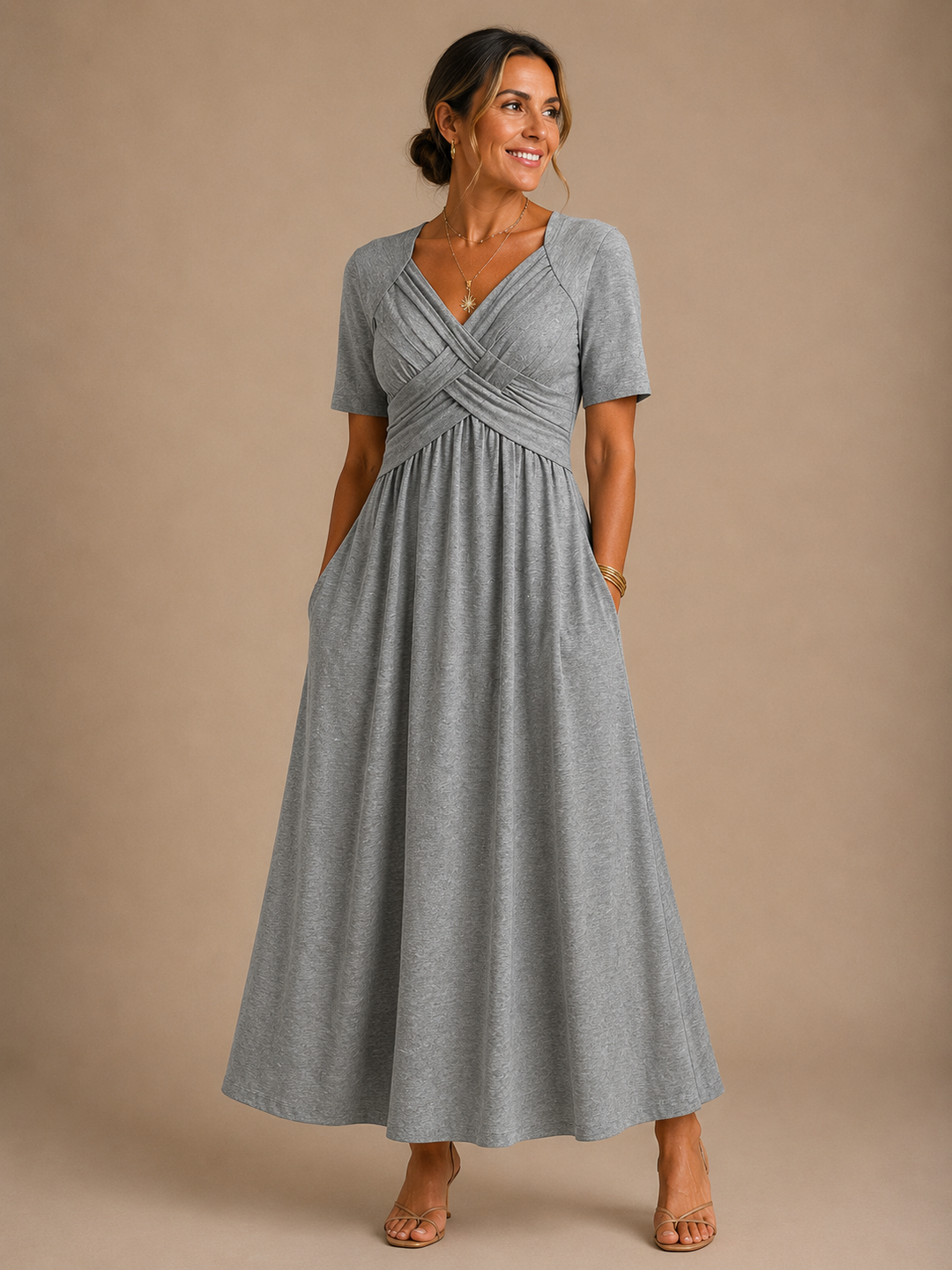 Ivy | Gathered Waist Midi Dress
