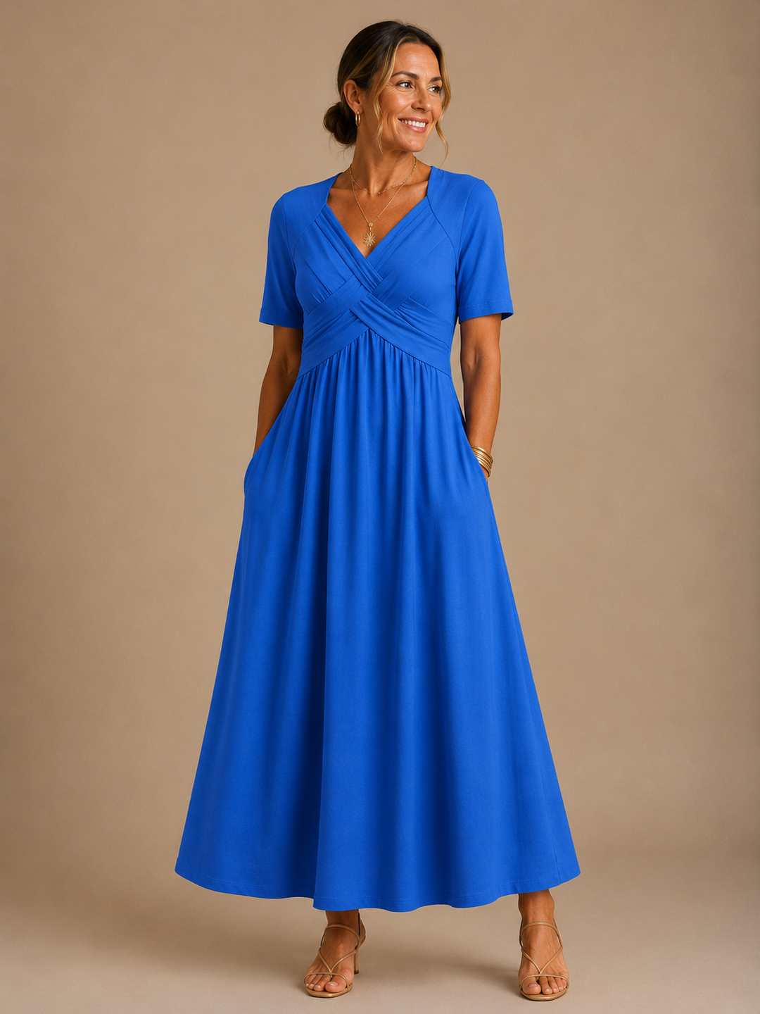 Ivy | Gathered Waist Midi Dress