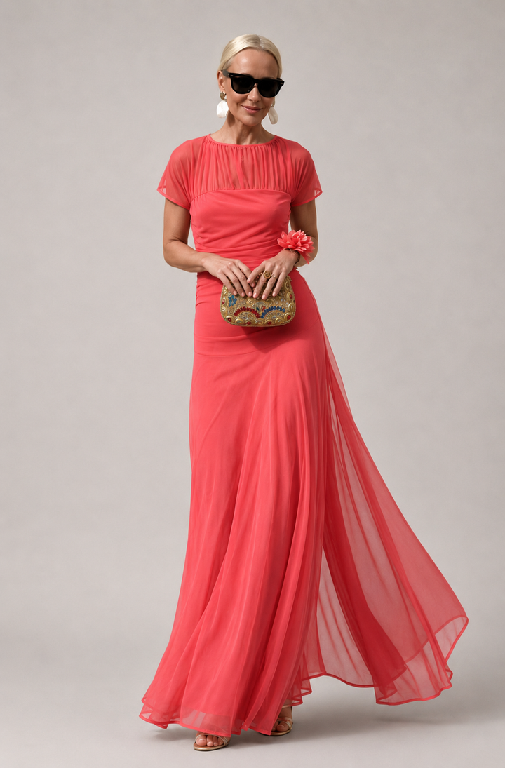 Esther | Chiffon Round-Neck Dress