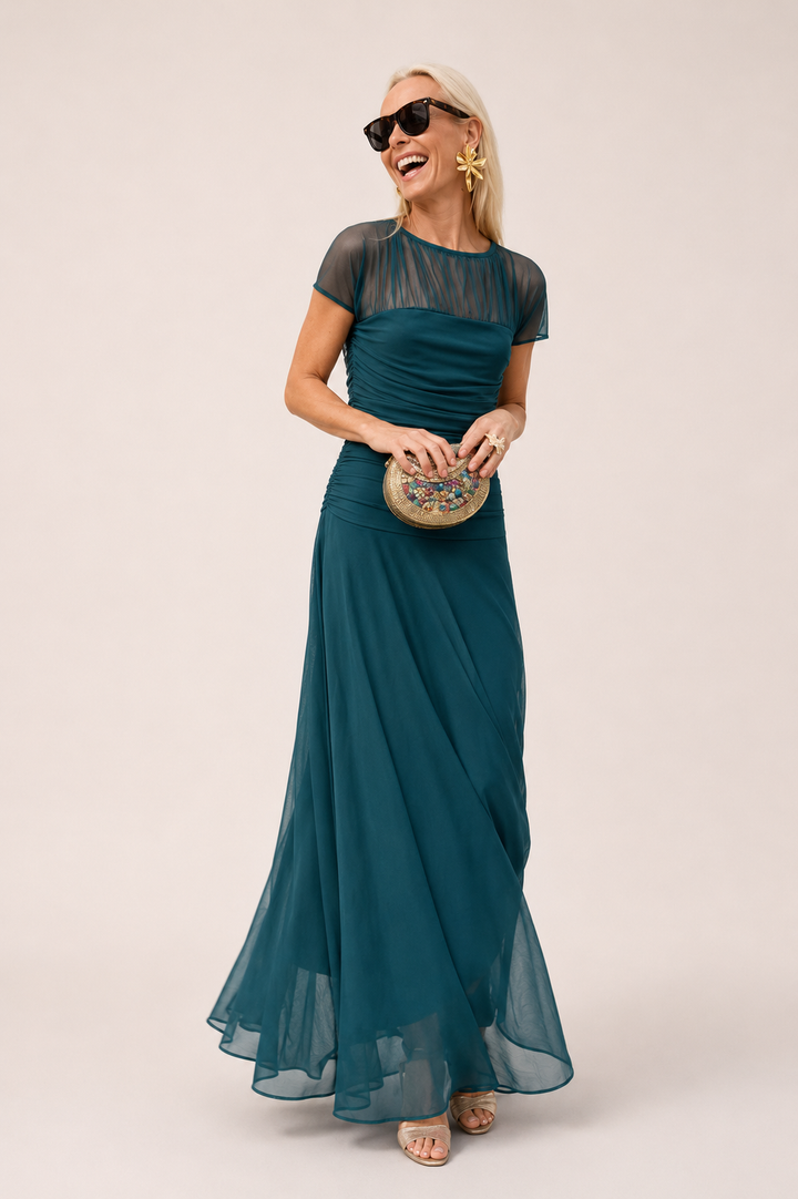 Esther | Chiffon Round-Neck Dress