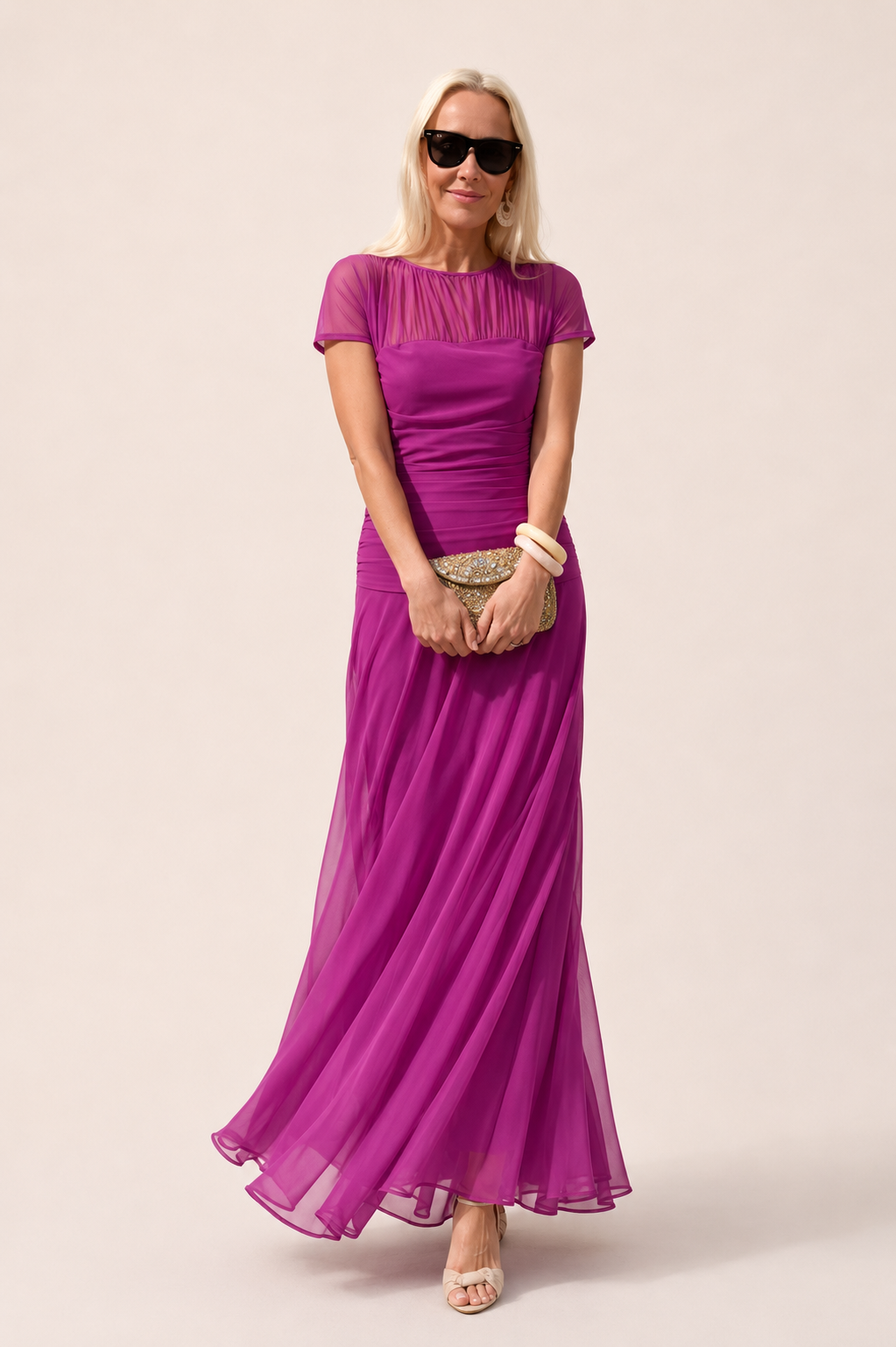 Esther | Chiffon Round-Neck Dress