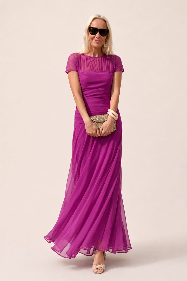 Esther | Chiffon Round-Neck Dress