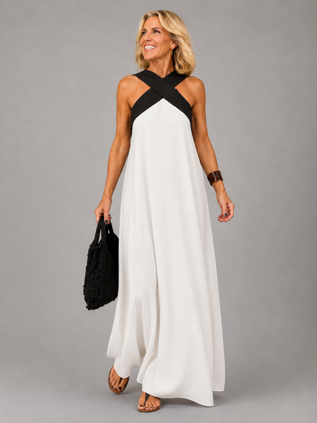 Etta | Crossover Neckline Maxi Dress