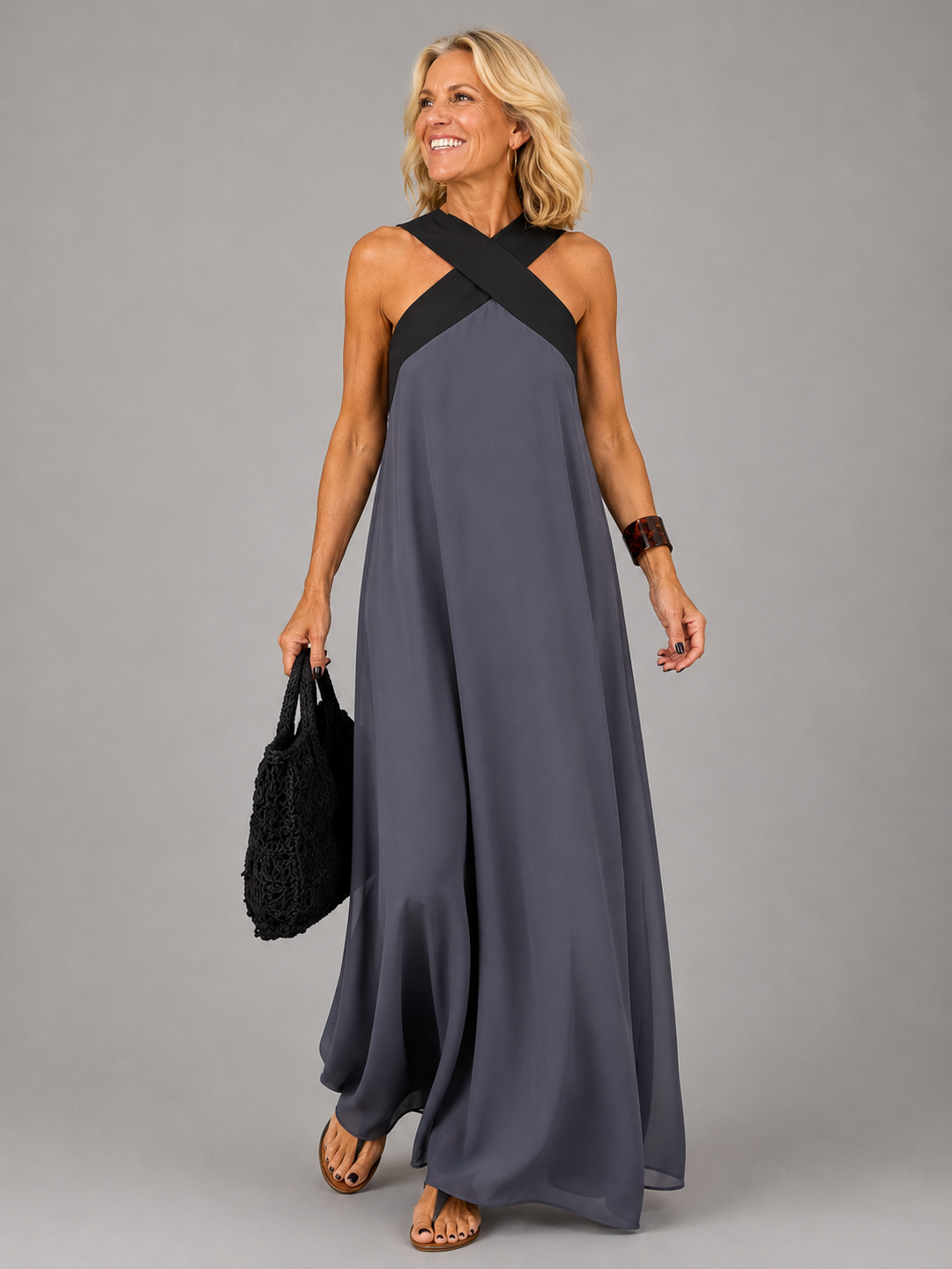Etta | Crossover Neckline Maxi Dress