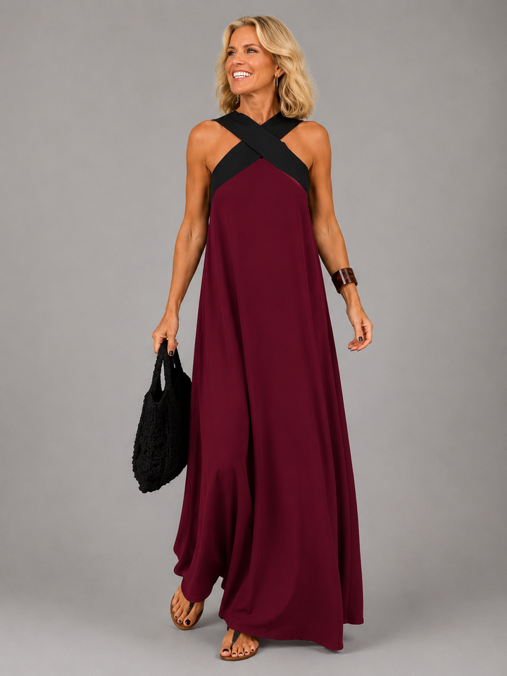 Etta | Crossover Neckline Maxi Dress
