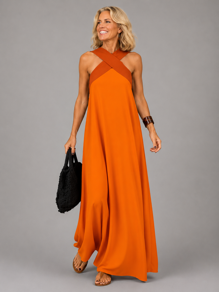 Etta | Crossover Neckline Maxi Dress
