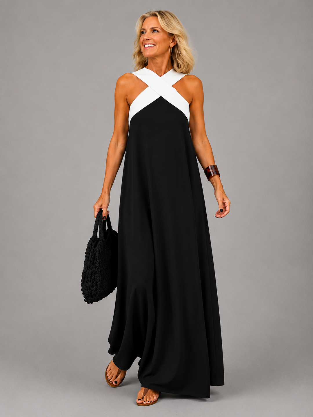 Etta | Crossover Neckline Maxi Dress