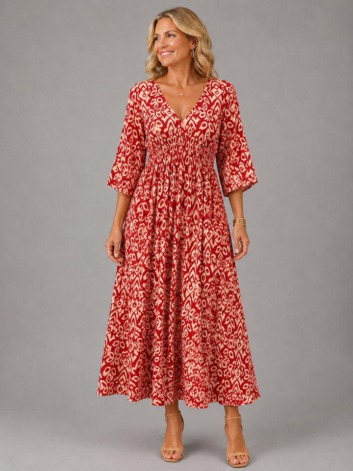 Mireille | Flowing V-Neck Midi Dress