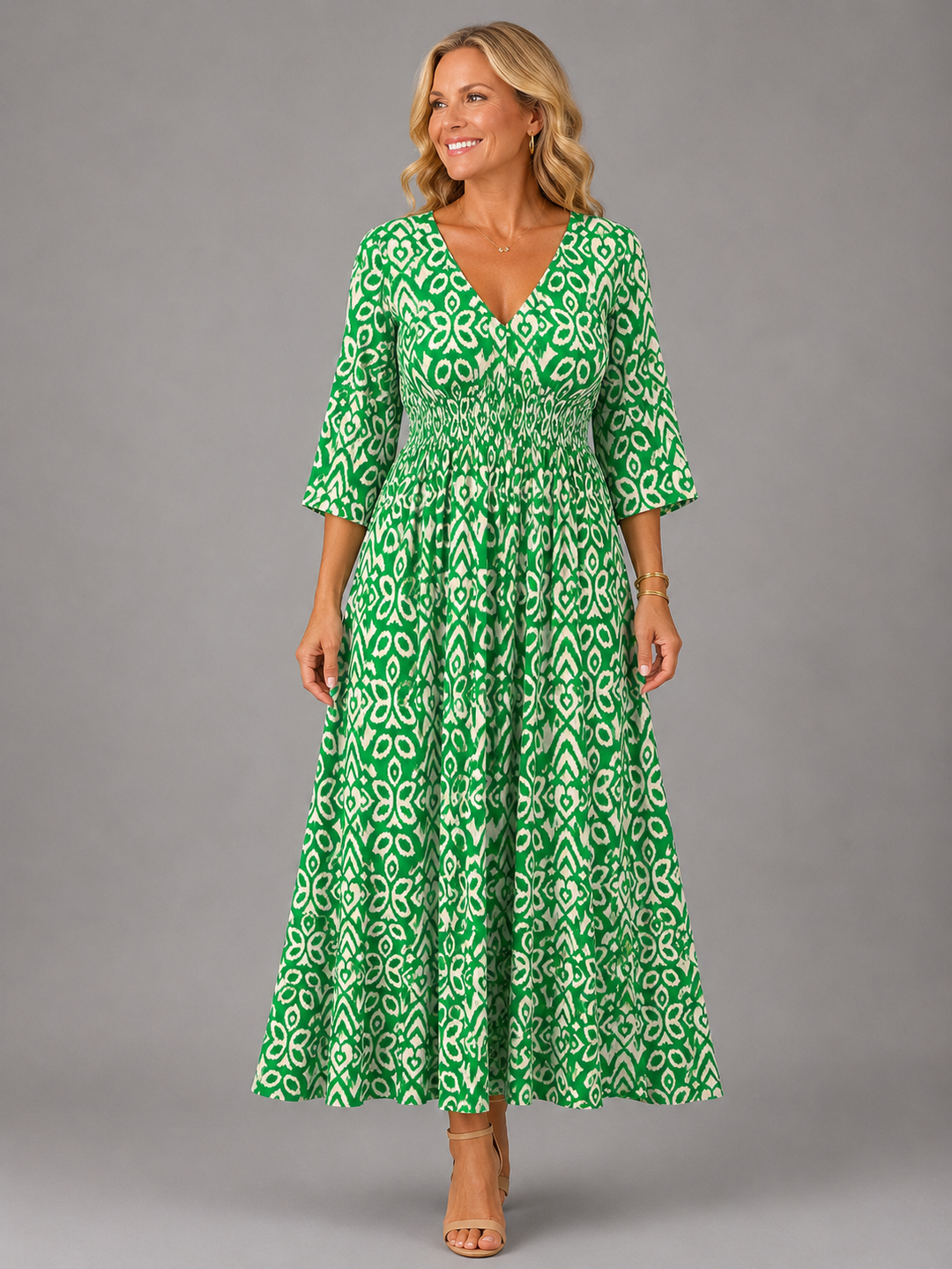 Mireille | Flowing V-Neck Midi Dress