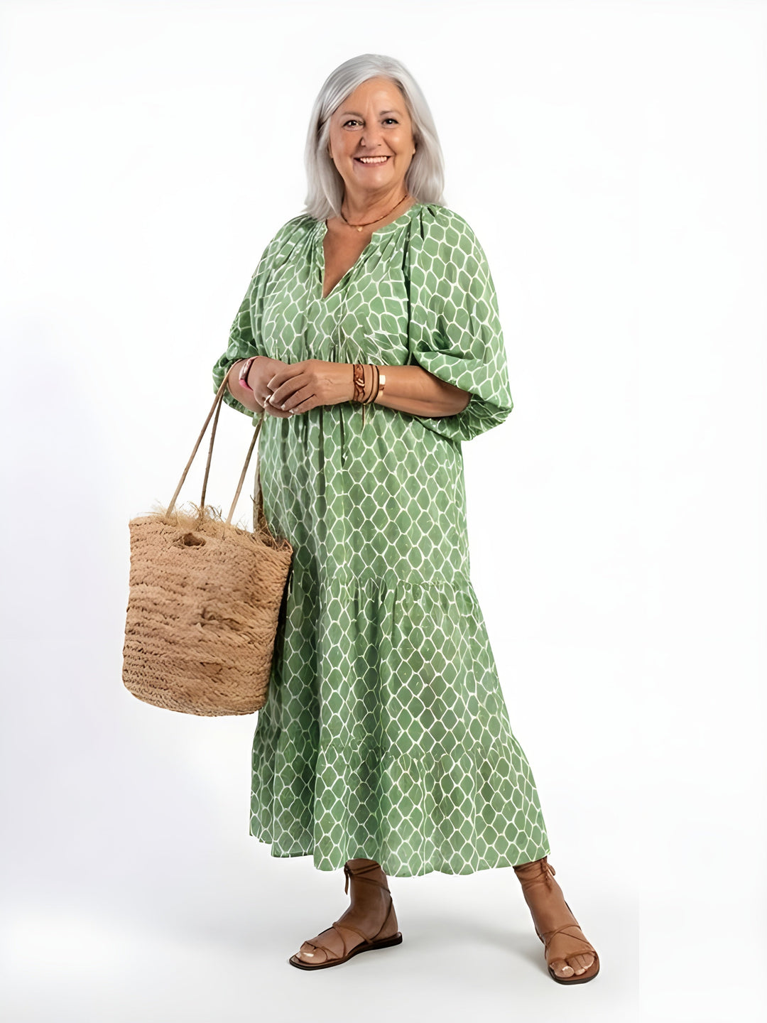 Orla | Tiered V-Neck Midi Dress