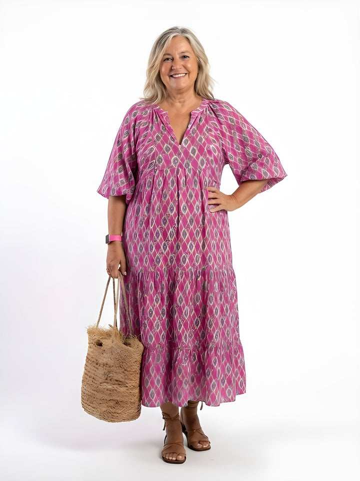 Orla | Tiered V-Neck Midi Dress