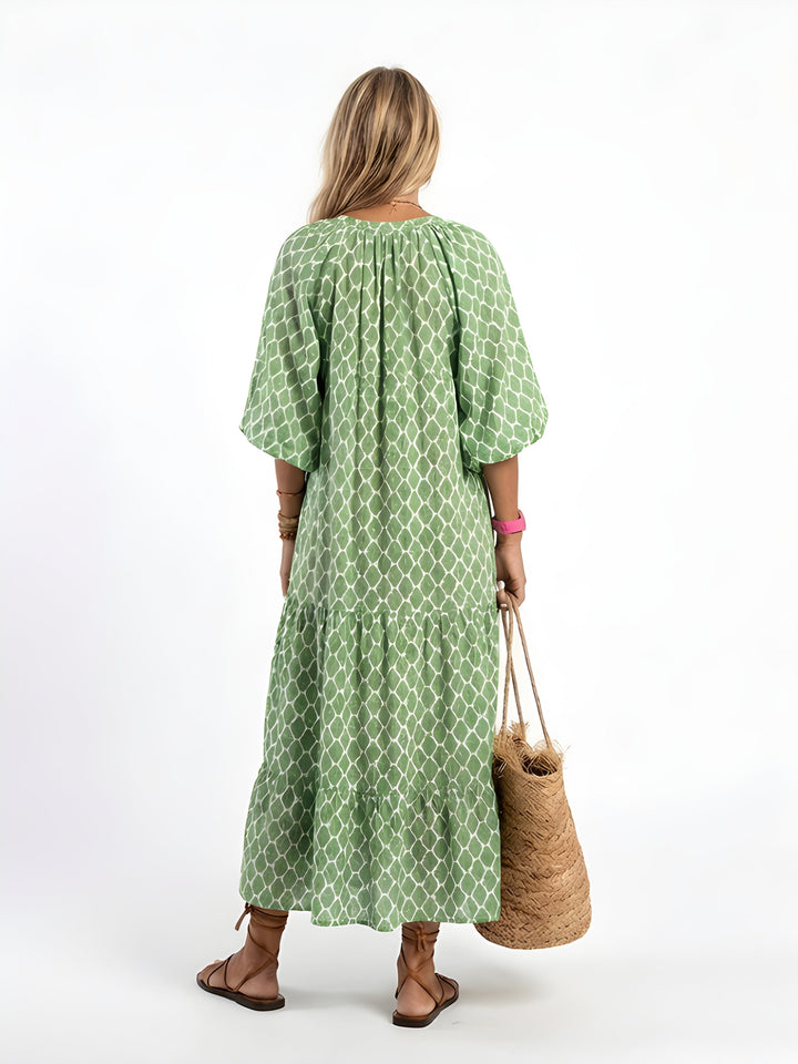 Orla | Tiered V-Neck Midi Dress