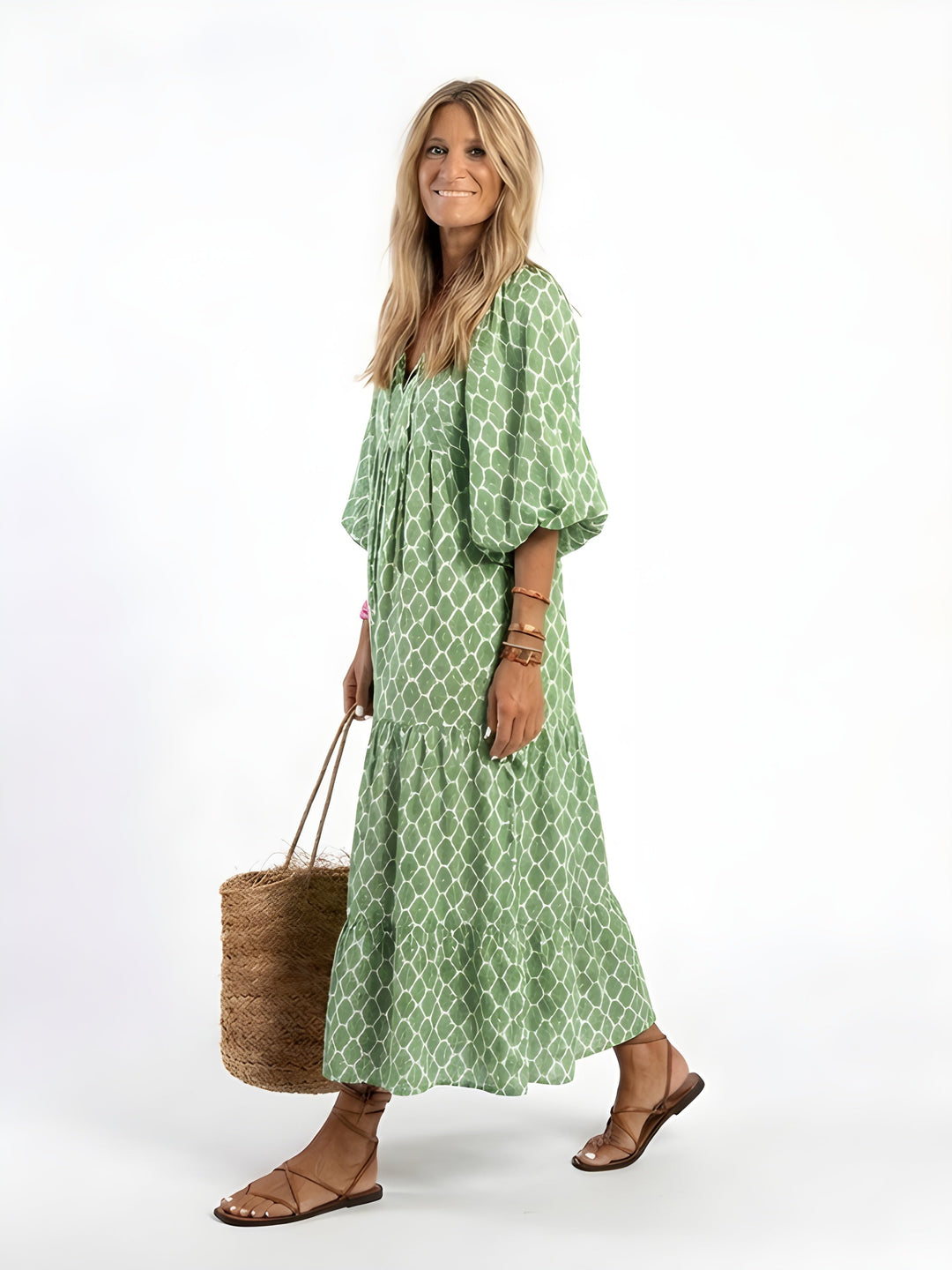 Orla | Tiered V-Neck Midi Dress