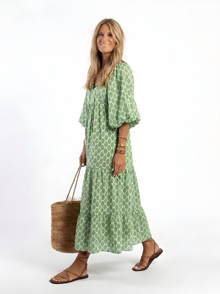 Orla | Tiered V-Neck Midi Dress