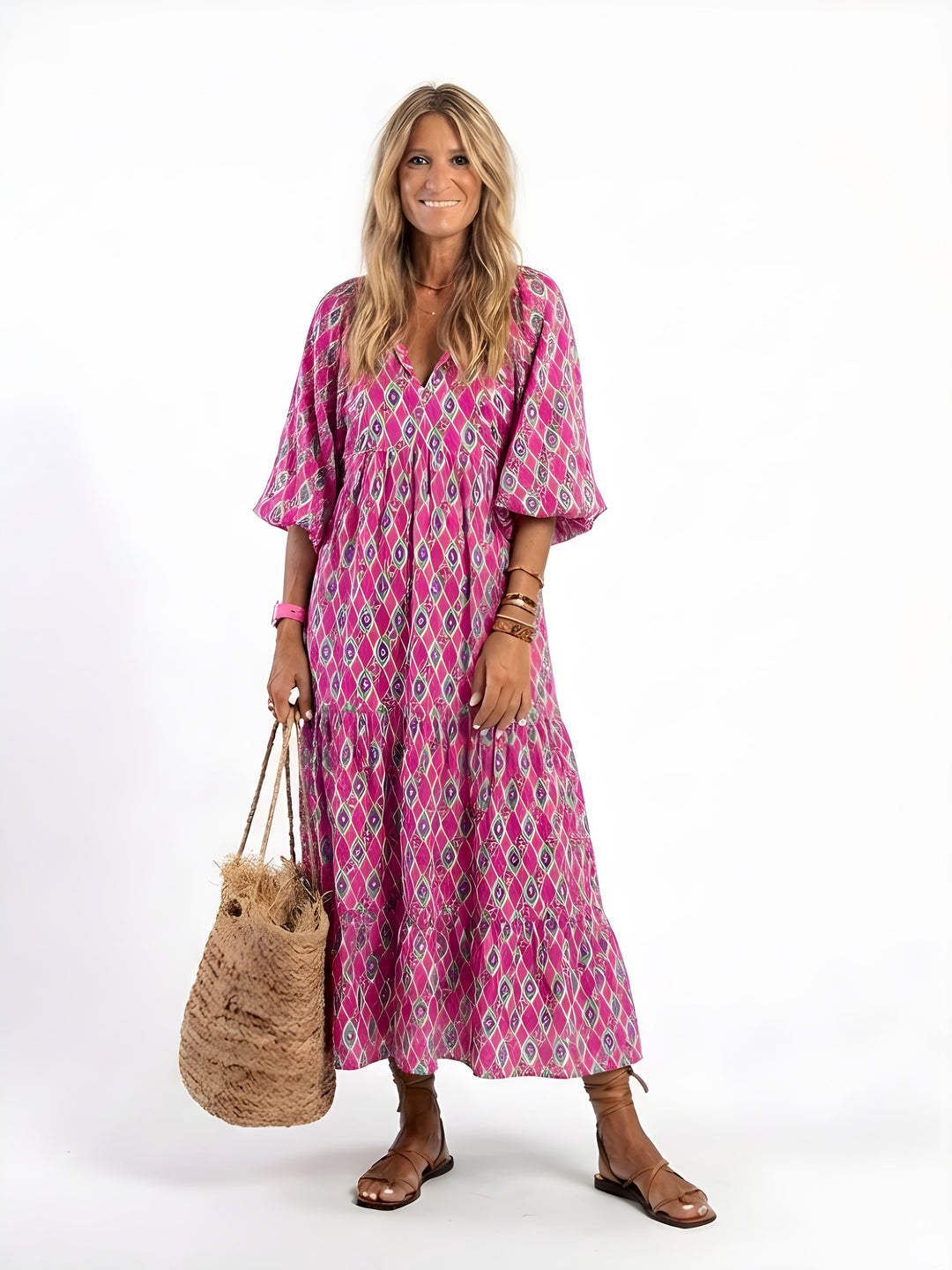 Orla | Tiered V-Neck Midi Dress