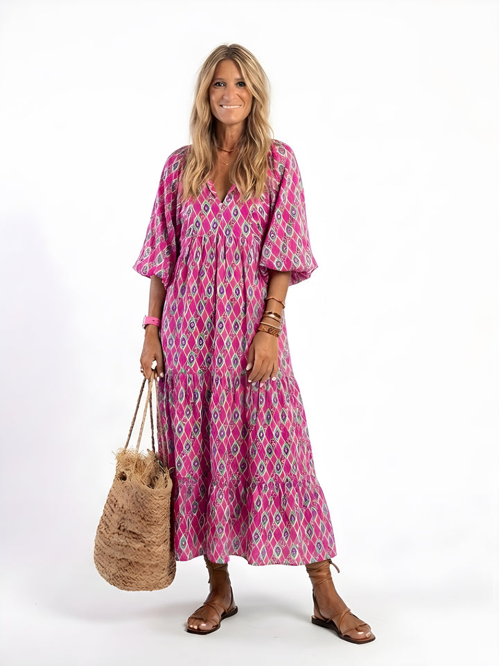Orla | Tiered V-Neck Midi Dress