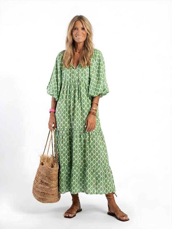 Orla | Tiered V-Neck Midi Dress