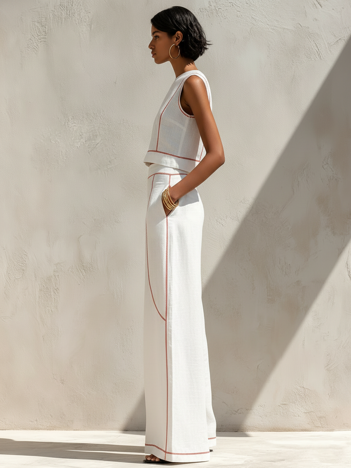 Mireille | Contrast Linen Set