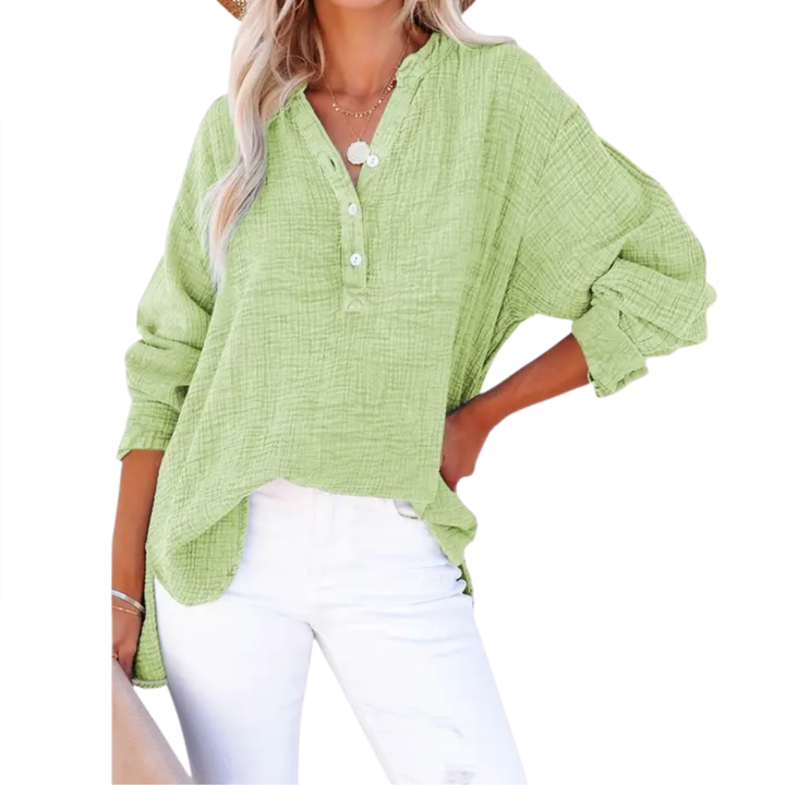 CLEO™ – Relaxed Button-Up Oversized Blouse