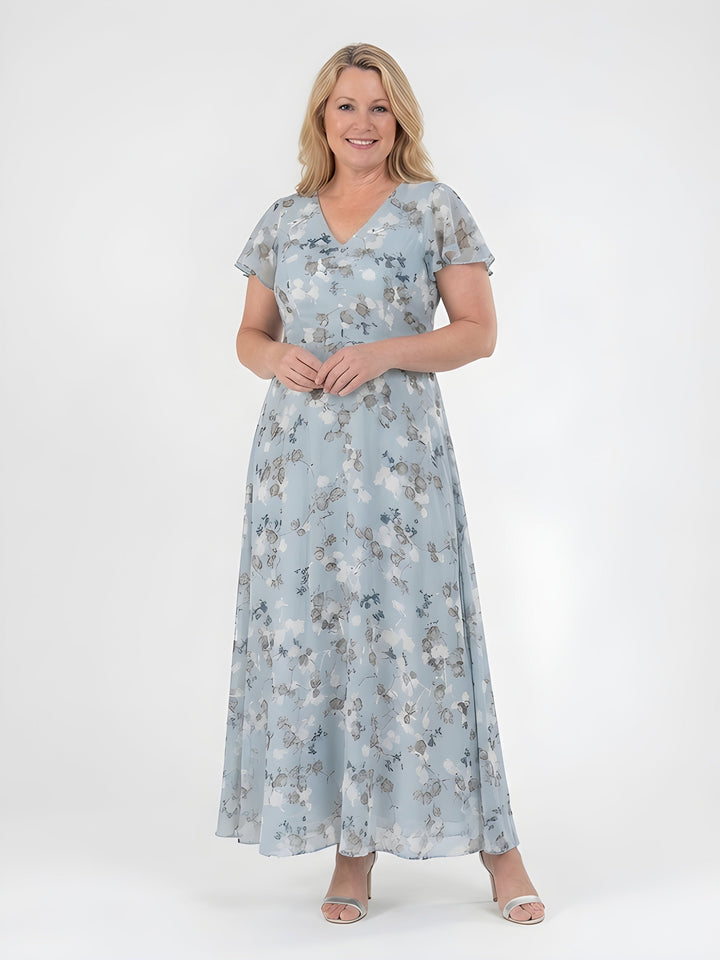 Lorna | Flutter Sleeve Chiffon Maxi Dress