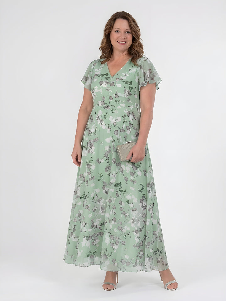 Lorna | Flutter Sleeve Chiffon Maxi Dress