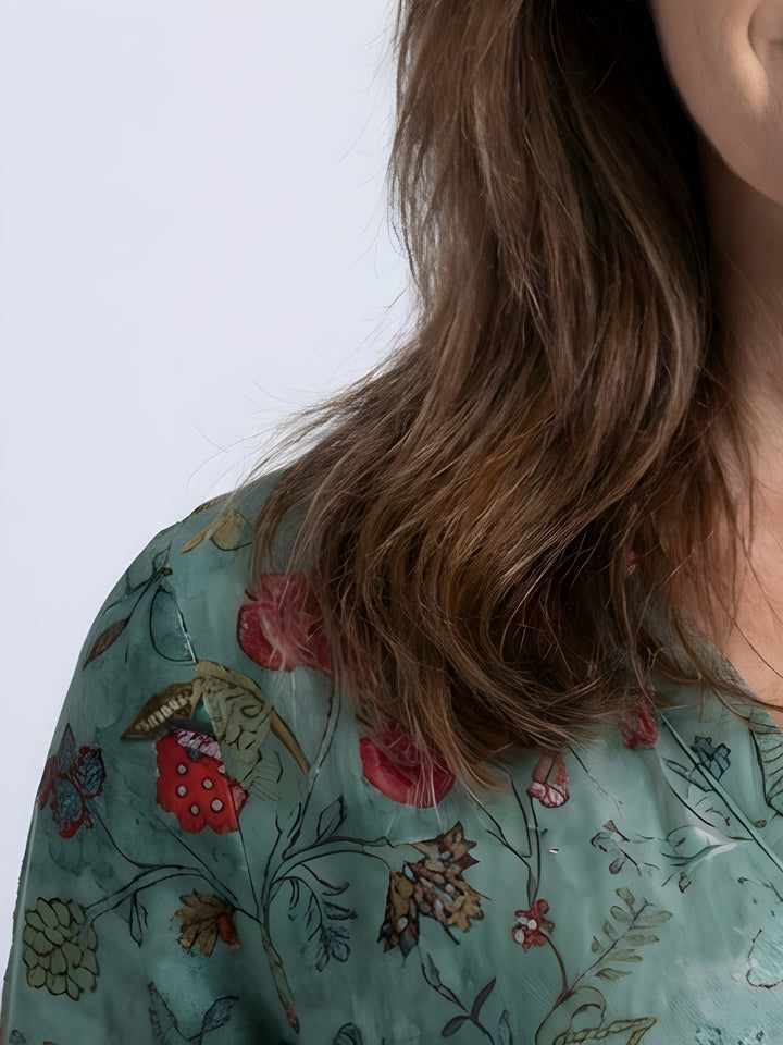 Natalia | Floral Three-Quarter Sleeve Maxi