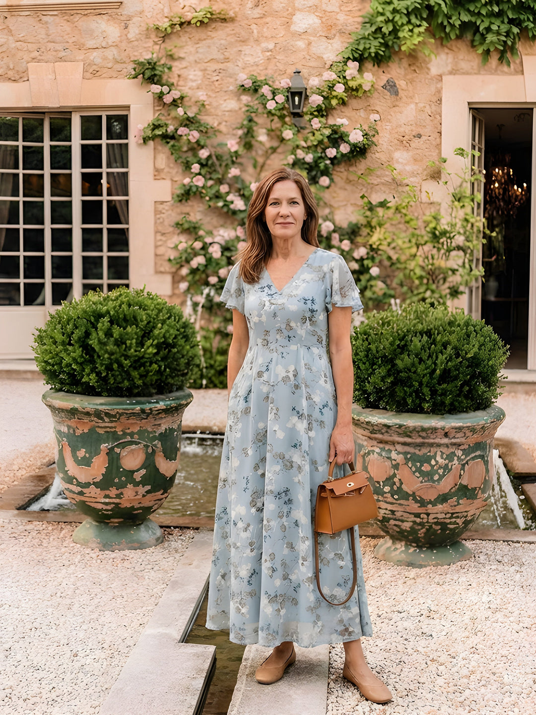 Lorna | Flutter Sleeve Chiffon Maxi Dress
