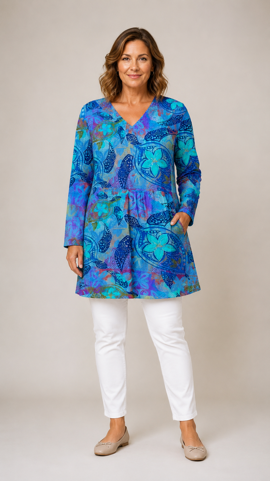 Adelaide | Long V-Neck Blouse