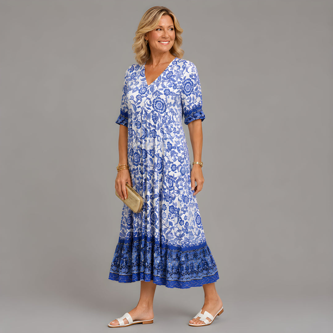 Iona | Graceful Floral Midi Dress