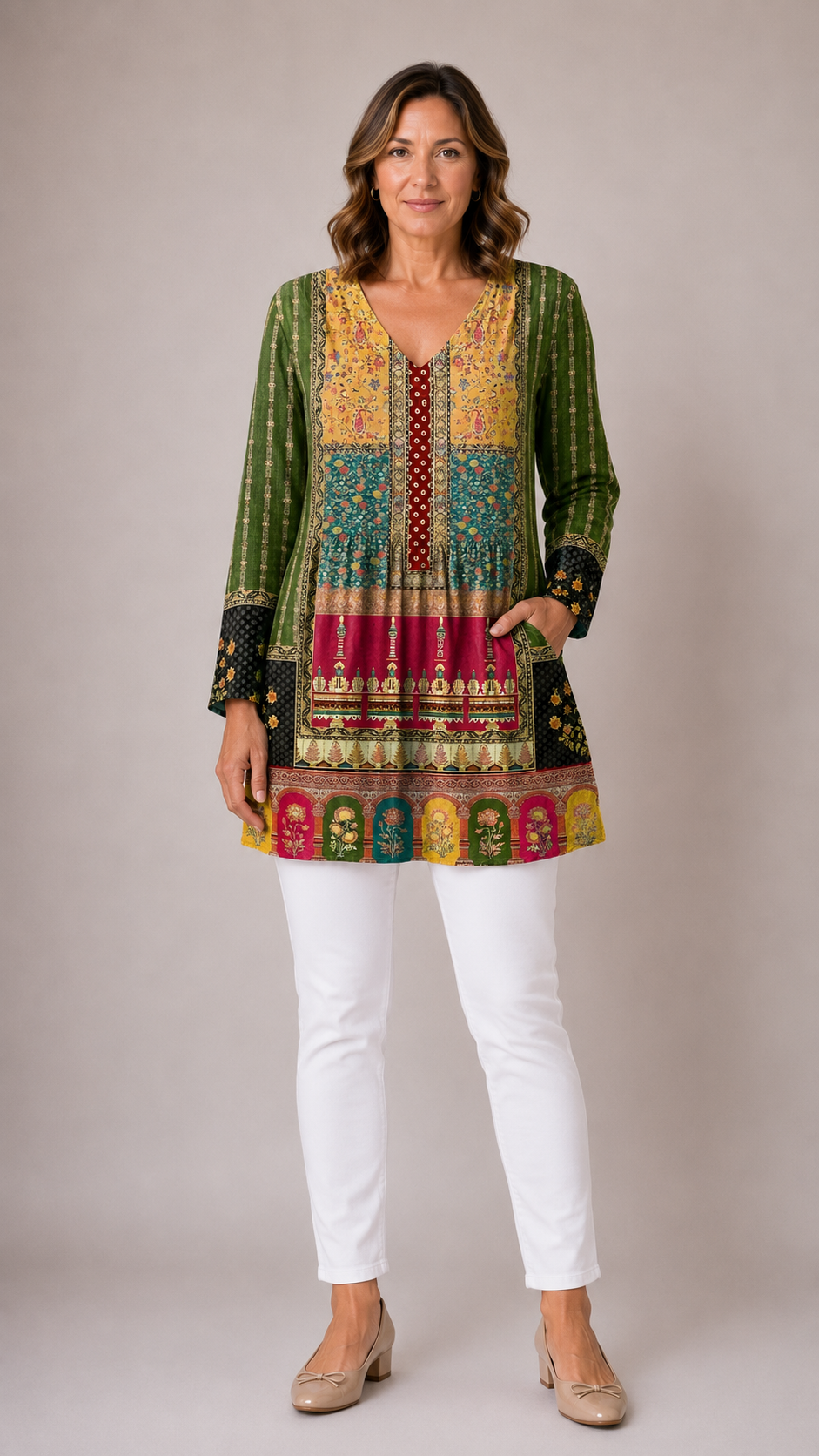Juliana | Long V-Neck Blouse