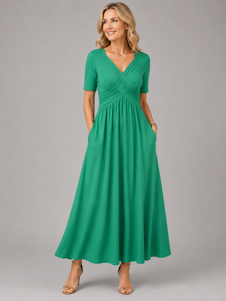 Ivy | Gathered Waist Midi Dress