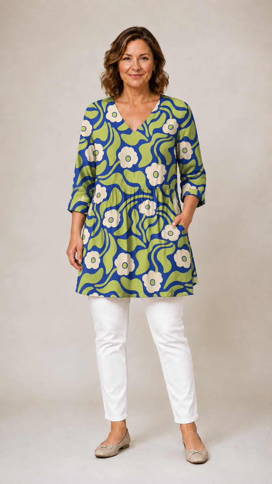 Magdalena | Long V-Neck Blouse
