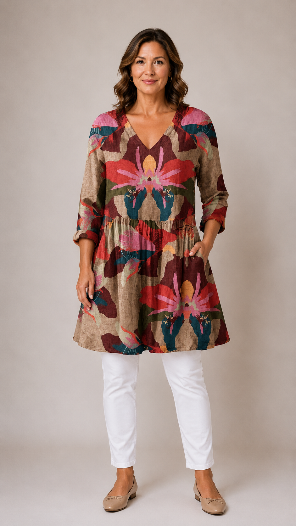 Noelle | Long V-Neck Blouse