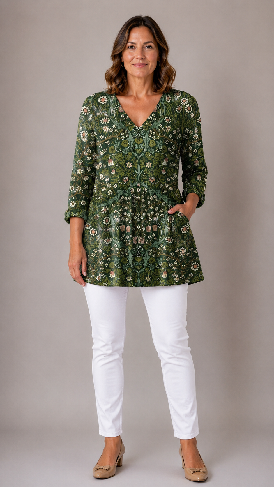 Persephone | Long V-Neck Blouse