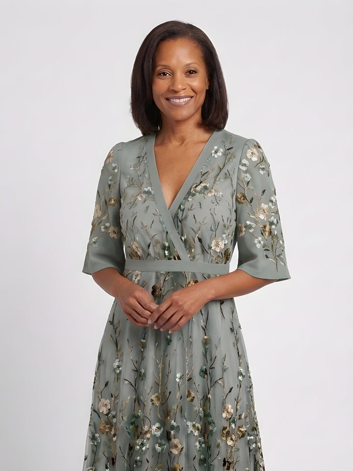 Gwendolen | Floral V-Neck Maxi Dress