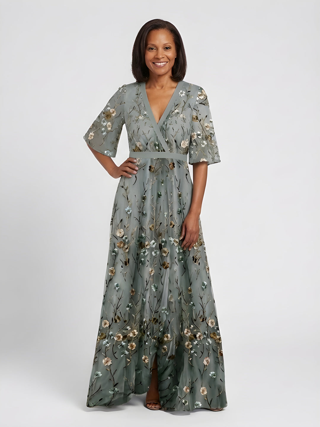 Gwendolen | Floral V-Neck Maxi Dress