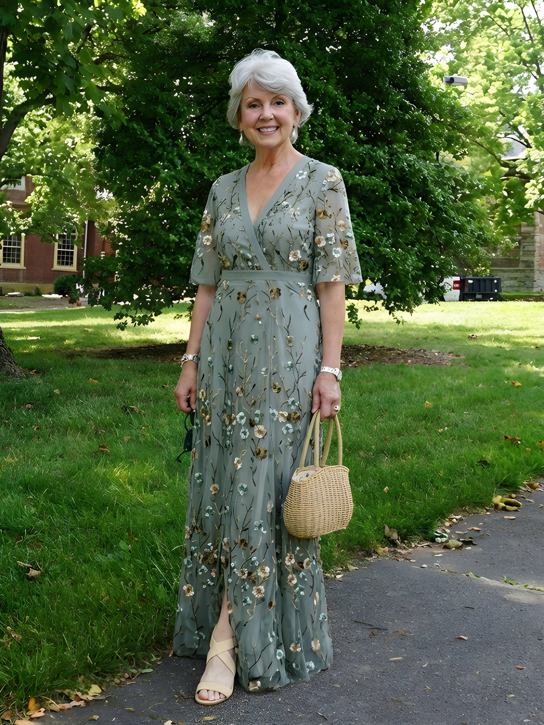 Gwendolen | Floral V-Neck Maxi Dress