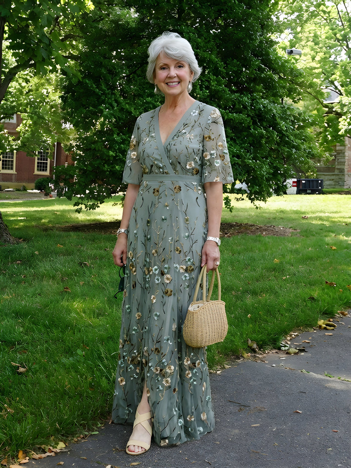 Gwendolen | Floral V-Neck Maxi Dress