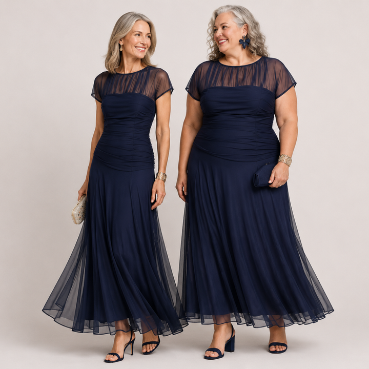 Esther | Chiffon Round-Neck Dress